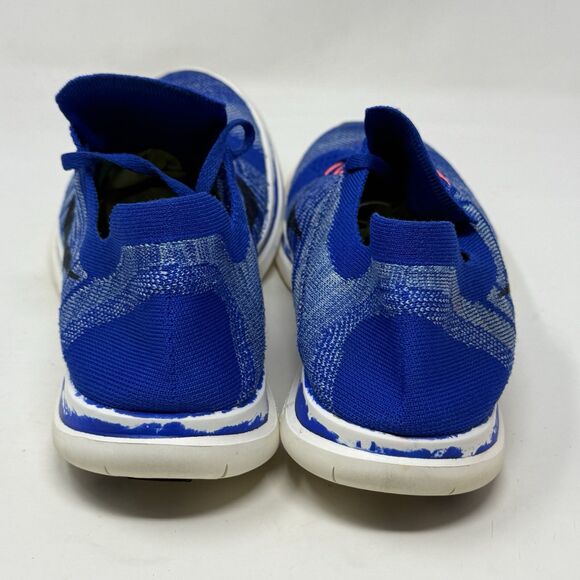 Nike Free 4.0 Flyknit Sneakers Womens 12 Blue Running Shoes Racer Barefoot - Picture 10 of 16